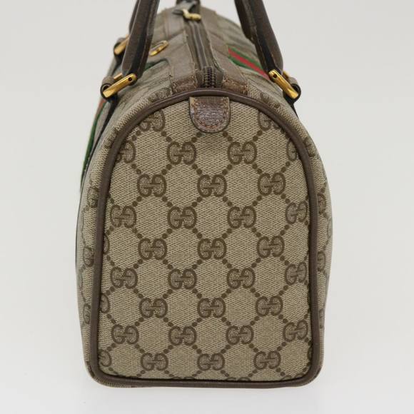 GUCCI GG Canvas Web Sherry Line Hand Bag Beige Red Green 98 02 006 Auth ki2795 - Picture 4 of 16